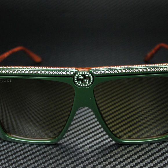 Gucci Green Brown 62mm Sunglasses